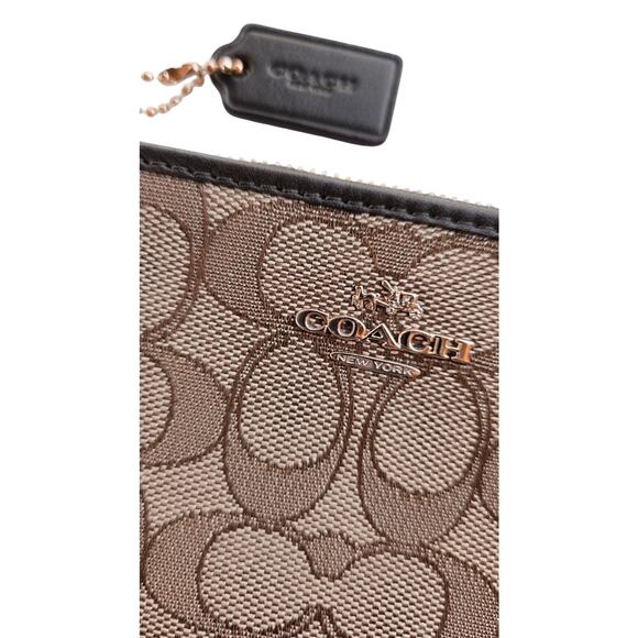 Coach Corner Zip Wristlet In Signature Canvas Brown Reg. $88 - Picture 7 of 7